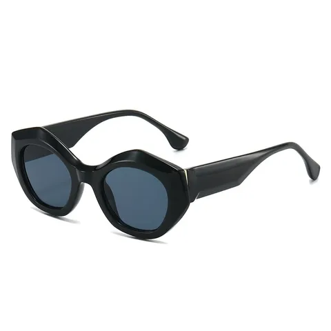 Trendige Geometrische Polygon Sonnenbrille Für Damen Herren Mode Kleine Klobige Rahmen Sonnenbrille UV400 Schutz Party Brille