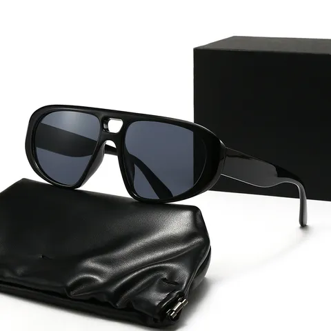 Mode Dubbele Brug Aviator Zonnebril Unisex Europese Amerikaanse Hip Hop Stijl PC Frame UV400 Bescherming Grote Frame Zonnebril