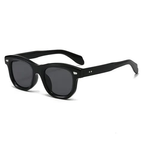 Retro Vierkante Zonnebril Voor Heren Dames Vintage Dik Frame UV400 Bescherming PC Lens Mode Streetwear Brillen
