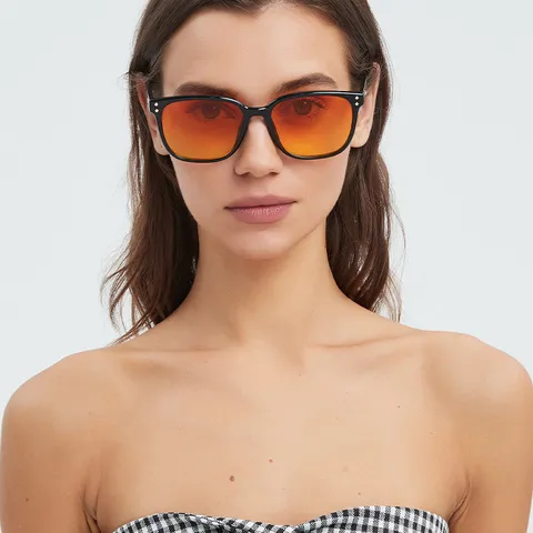 Vintage Stilvolle Quadratische Übergroße Sonnenbrille Für Damen Herren UV400 Schutz Sonnenbrille Mode Nieten Dekor Reisebrille