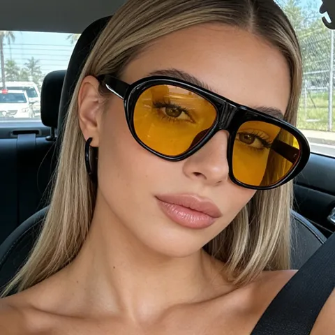 Mode Oversize Sonnenbrille Retro Pilotenstil Polycarbonat Rahmen UV400 Schutz Brillen Für Herren Damen Trendige Outdoor Sonnenbrillen