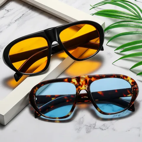 Mode Oversize Sonnenbrille Retro Pilotenstil Polycarbonat Rahmen UV400 Schutz Brillen Für Herren Damen Trendige Outdoor Sonnenbrillen