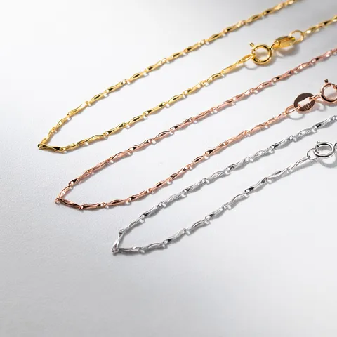 Argento Sterling 925 Catena Solo (Senza Ciondolo) Lingotto Maglia Semplice Collana Girocollo Donne Gioielli Quotidiani