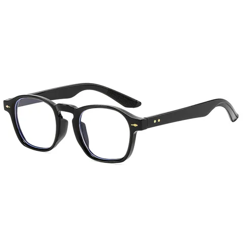 Retro Quadratische Vollrand Brille Anti-Blaulicht Geometrische PC Brillenrahmen Mit Nieten Für Herren Damen Alltag Pendeln Brillen