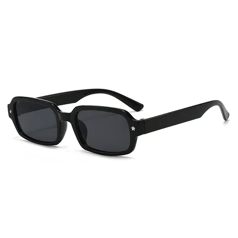 Mode Kleiner Quadratischer Rahmen Sonnenbrille Damen Retro UV400 Schutz Stern Dekoration Polycarbonat Metall Brillen