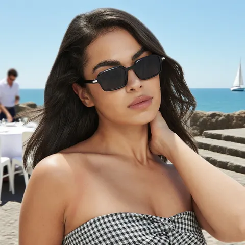 Vintage Narrow Square Sunglasses For Women Men Unisex Classic Frame Eyewear Outdoor UV Protection Fashion Sun Glasses