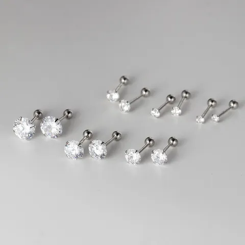 Minimalistische Luxuriöse Strass Ohrstecker Mit 925 Sterlingsilber Ohrstecker-Stift Elegante Runde Form Feine Verarbeitung Geometrische Ohrringe Für Damen Alltag