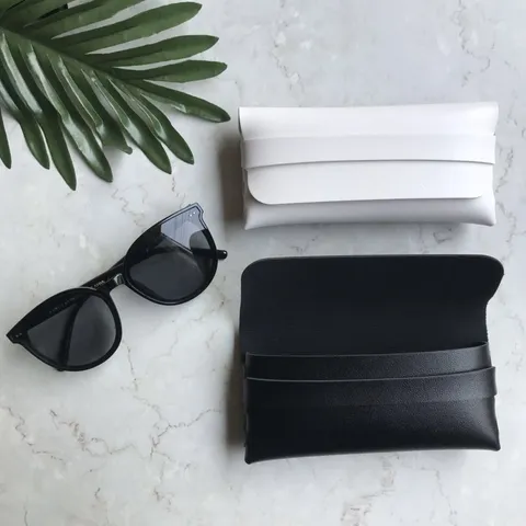Portable Wallet Style Leather Glasses Case Handmade Foldable Sunglasses Storage Box With Soft Lining Protector For Women Men
