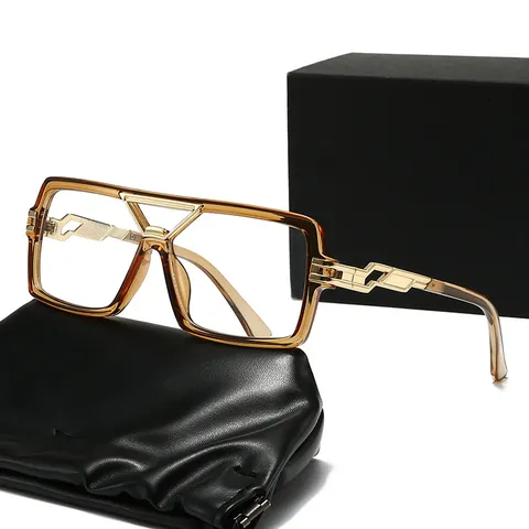 Trendige Quadratische Doppelbalken Blaulichtfilter Brille Unisex Mode Patchwork Metallbügel Klare Brillenrahmen