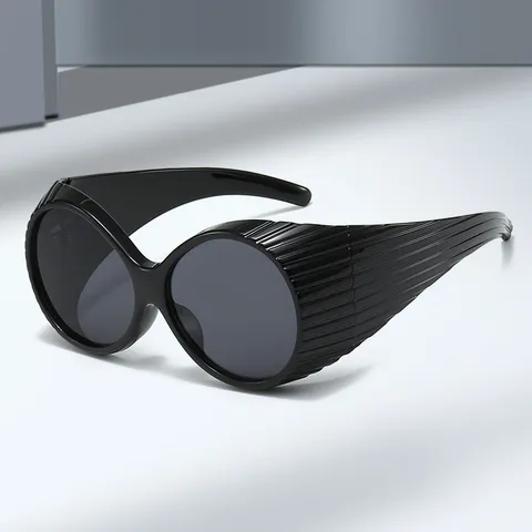 Vintage Oval Oversized Sunglasses For Women Men Retro Side Shields Fashion Shades UV400 Protection Unique Design Eyewear