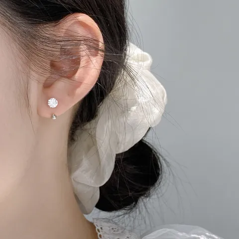 925 Sterlingsilber Zirkonia Ohrstecker Für Damen Einfache Exquisite Gebogene Haken Geometrische Ohrringe Schmuck Geschenk Alltag