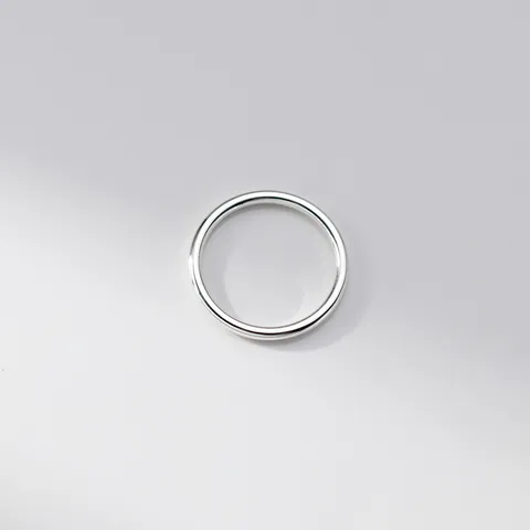 S925 Sterling Silver Minimalist Ring For Women Polished Round Band Ring Fashion Gold Silver Plated Korean Style Jewelry Finger Ring Gift