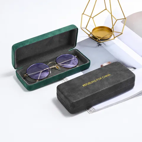 Tragbares PVC Brillenetui Mit Beflocktem Futter Stoßfestes Sonnenbrillenetui Retro Minimalistische Aufbewahrungsbox Für Unisex