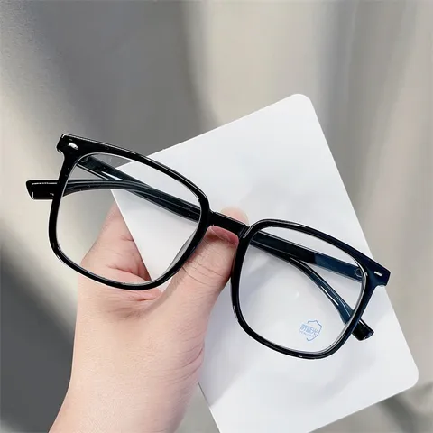 Retro Quadratische Anti-Blaulicht-Brille Für Herren Damen Vintage Oversize Kunststoffrahmen Computerbrille Optische Sehbrille
