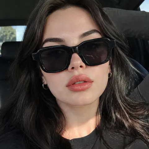 Retro Quadratischer Rahmen Sonnenbrille Für Damen Herren Mode Großer Dicker Rahmen UV400 Schutz Autofahren Brille
