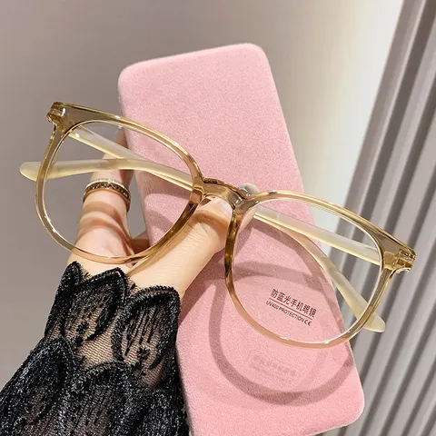 Gafas con Bloqueo de Luz Azul Estilo Coreano para Mujer Marco Grande Ultraligero UV400 PC Monturas de Gafas Ópticas para Uso Diario