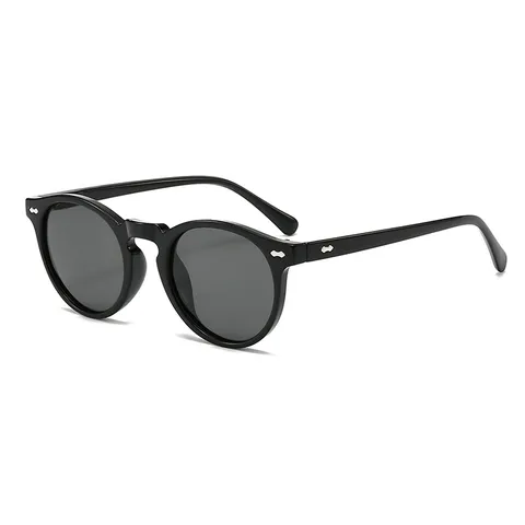 Vintage Retro Ronde Zonnebril Voor Dames Heren Mode Japanse Stijl Gepolariseerd UV400 Bescherming Klein Frame Zonnebril Met Klinknagels