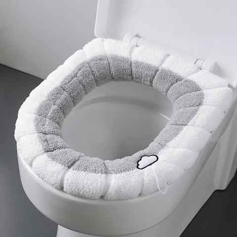 Verdickter Plüsch Toilettensitzbezug Warm Weich Polyester Waschbar Universal Toilettendeckel Matte Für Bad