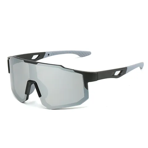 Gafas de Sol Deportivas Unisex Montura Pantalla de Gran Tamaño Gafas de Ciclismo PC Lentes de Espejo UV400 Cortavientos para Pesca Conducción