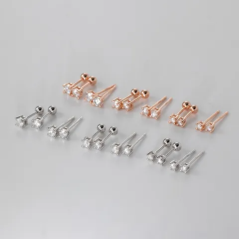 S925 Sterling Silber Moissanit Ohrstecker Minimalistisch Rund Vier Krallen Silber Roségold Ohrschmuck Für Damen Täglich Mode Accessoires