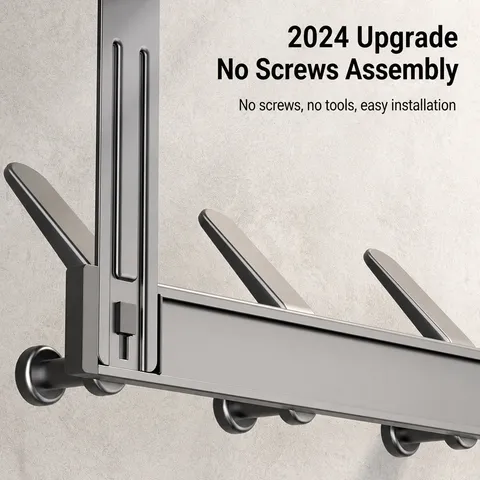 Over The Door Hook Clothes Hanger Space Aluminum Heavy Door Organizer Rack Multi Hook Coat Hanger For Bedroom Home