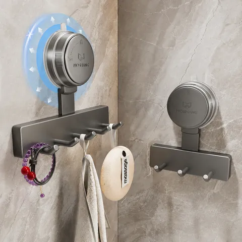 Punch-Free Suction Cup Wall Hook Strong Load-Bearing ABS Coat Rack For Home Bathroom Kitchen Entryway Door Storage Organizer