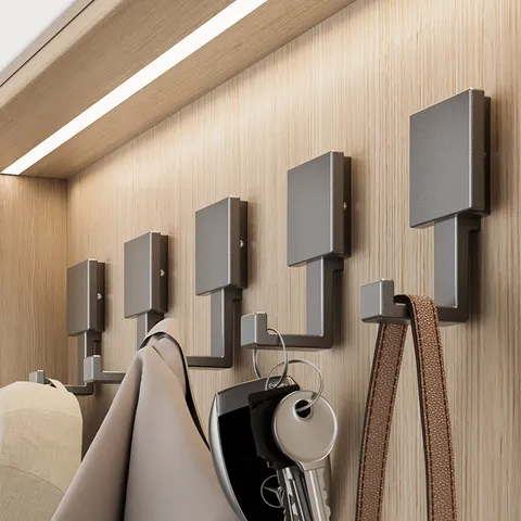 Modern Minimalist Space Aluminum Wall Mounted Coat Hook Single Heavy Duty Clothes Hanger For Entryway Hallway Bathroom