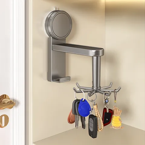 Multifunctional Rotating Key Holder Wall Mounted Hook 360 Degree Rotation ABS Organizer For Entryway Home Office Decor