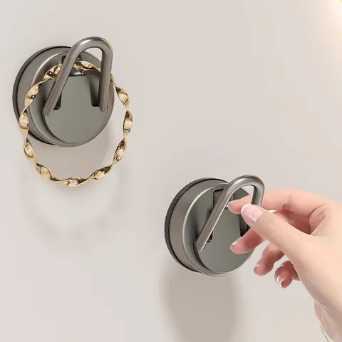 Punch Free Vacuum Suction Cup Hook Heavy Duty Wall Mounted Sticky Hook For Kitchen Bathroom Home Organization