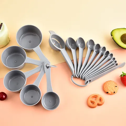 Plastic Measuring Cups And Spoons Baking Tools With Egg White Separator Clear Graduated Kitchen Cooking Accessories