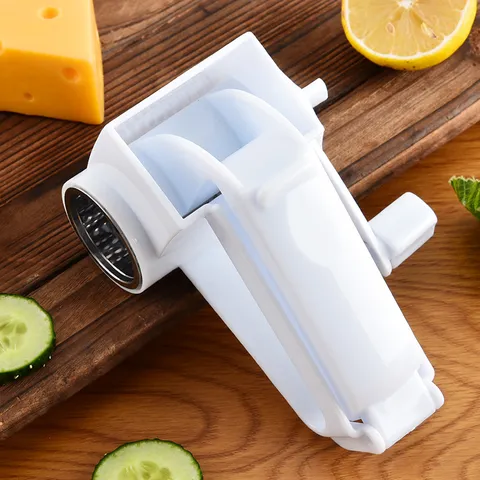 Hand-Cranked Cheese Grater Multi-Functional Vegetable Shredder Rotary Kitchen Slicer With Stainless Steel Blades