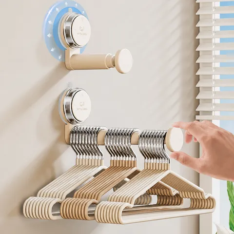 Modern Minimalist Punch Free Telescopic Hanger Storage Rack ABS Balcony Dormitory Towel Clothes Rack
