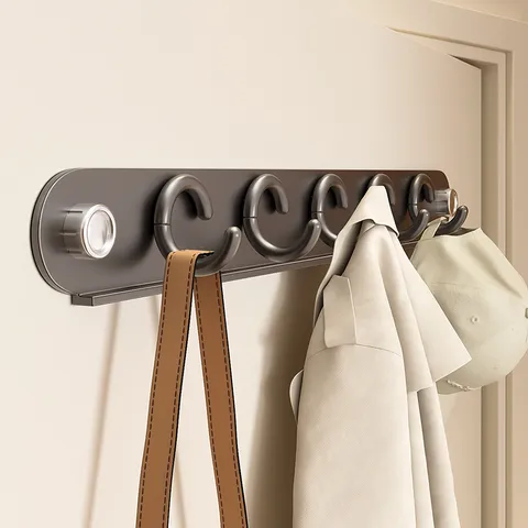 Moderno Minimalista Senza Foratura Appendiabiti da Parete Pieghevole in Acciaio al Carbonio Scaffale Multifunzione Per Bagno Casa