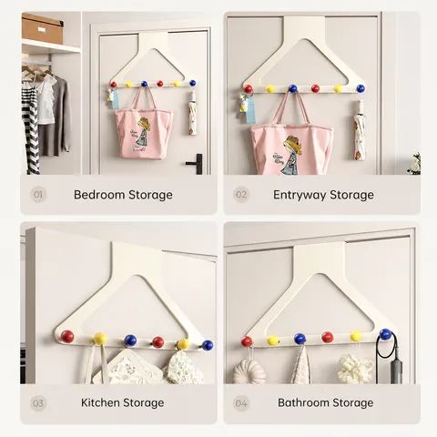 Moderno Minimalista Plastica Gancio Sopra la Porta Senza Foratura Resistente Cappotto Cappello Borsa Scaffale Organizzatore