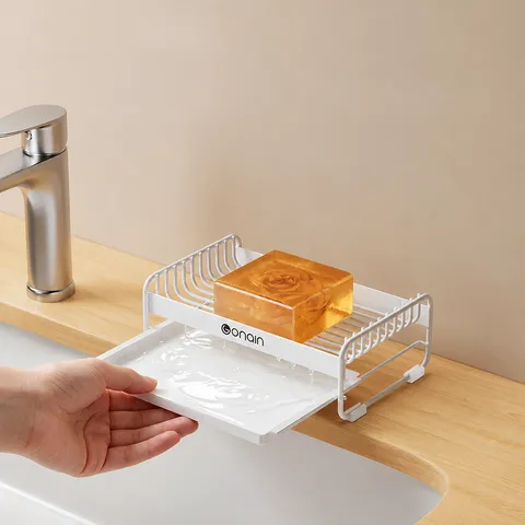 Portasapone A Doppio Strato In Acciaio Al Carbonio Per Uso Domestico Mensola Di Scarico Per Bagno