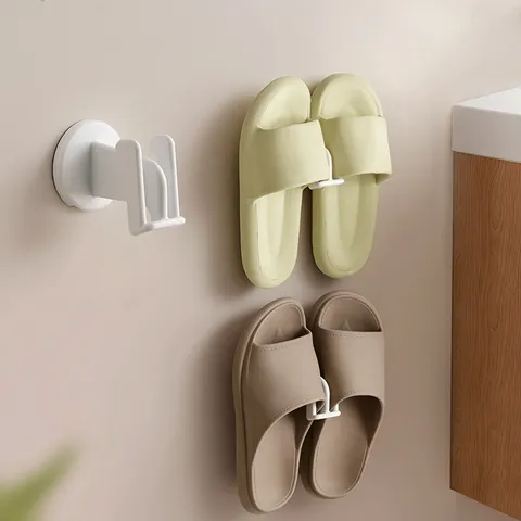 Badezimmer Hausschuhregal Stanzfrei Wandmontage Toilette Schuhe Aufbewahrungshalter Einfacher Stil Badezimmer Organizer