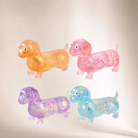 Λαμπερό Μαλακό Παιχνίδι Squishy Ντάτσχουντ Γκλίτερ Κινούμενη Άμμος Ανακούφιση Στρες Fidget Χαριτωμένο Ζώο Αισθητηριακό Παιχνίδι Για Παιδιά Ενήλικες