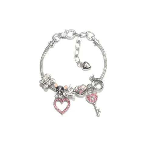 Korean Fashion DIY Snake Chain Bracelet For Women Girl Heart Moon Star Pendant Sweet Girly Bracelet Crystal Rhinestone Alloy Jewelry Gift