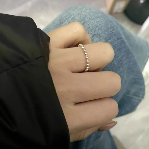 Minimalistischer 925 Sterlingsilber Perlenring Für Damen Modeschmuck Einfacher Runder Kugel Fingerring Täglicher Zubehörring