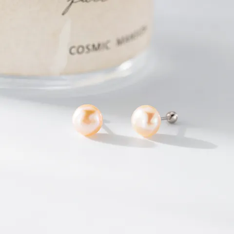 Eleganter Silber Künstliche Perle Ohrstecker Mit 925 Sterling Silber Ohrstecker-Stift Leichter Luxus Rund Schraubgewinde Schmuck Für Damen