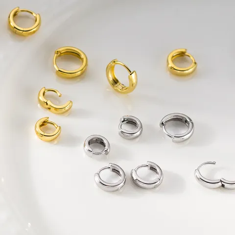 S925 Sterlingsilber Minimalistisch Glatt Rund Creolen Ohrclips Elegante Geometrische Kreis Ohrringe Für Damen Mode Schmuck
