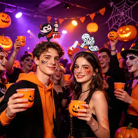 Halloween Vilt Schedel Bloedbijl Duivel Dolk Haarband Horror Grappig Feest Cosplay Kostuum Rekwisiet Foto Haarband Accessoire