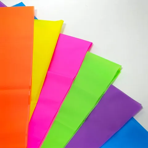 Tovaglia Monouso Rettangolare Tinta Unita Fluorescente Neon Copritavolo Luminoso PET Per Decorazione Festa Compleanno Natale