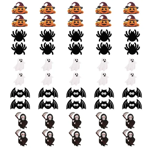 Halloween Cartoon Sticker Metallic Tinsel Fringe Banner Ghost Pumpkin Spider Foil Curtain Party Atmosphere Layout Prop Garland