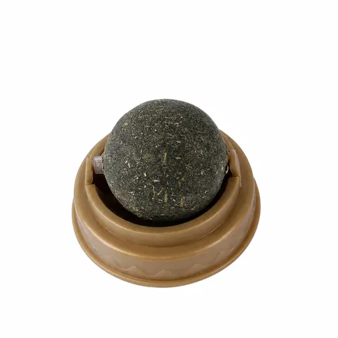 Natural Catnip Ball Toy Rotating Self-Adhesive Teeth Cleaning Molar Ball For Cats Interactive Pet Toys Daily Play
