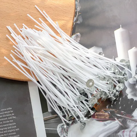Stoppini per Candele Profumate DIY Filo di Cotone Forniture per la Produzione di Candele Con Base in Metallo Accessori Artigianali