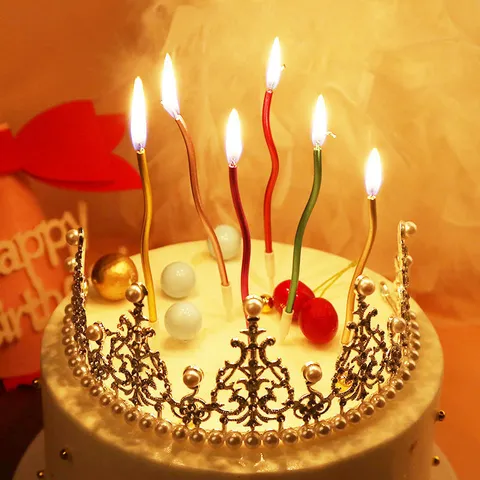 Colorful Spiral Curve Birthday Candles Twisted Cake Candles For Party Baking Dessert Celebration Cake Decor