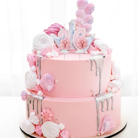 Pink Bowknot Number Birthday Candle Cute Glitter Digits Cake Topper For Kids Adults Anniversary Party Celebration Decor