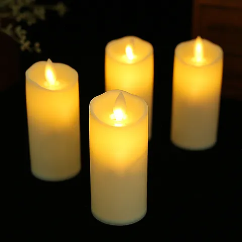 Flameless LED Swinging Flame Candle Light Battery Operated Pillar Candles For Christmas Wedding Party Home Decor
