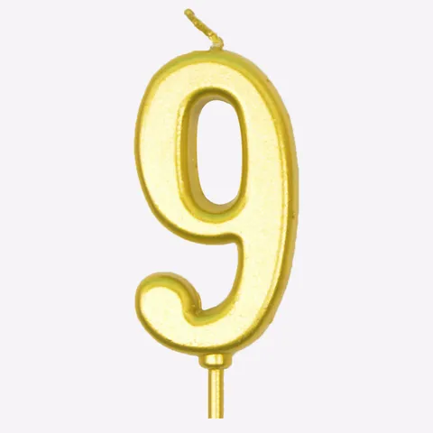Golden Digital Number Candles Birthday Cake Decoration Party Cartoon Dessert Table Supplies Paraffin Wax Numeral Candle
